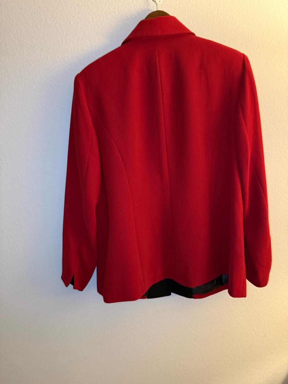 Studio I Vibrant Red Wool-Blend Pea Coat - Picture 2 of 4